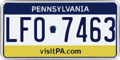 PA license plate LFO7463