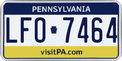 PA license plate LFO7464