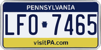 PA license plate LFO7465
