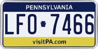 PA license plate LFO7466