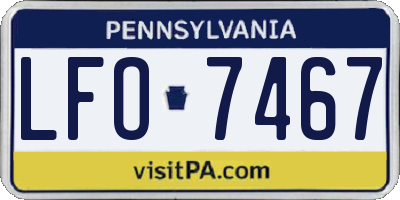 PA license plate LFO7467