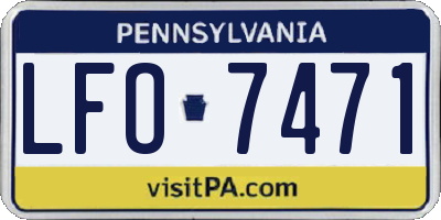PA license plate LFO7471