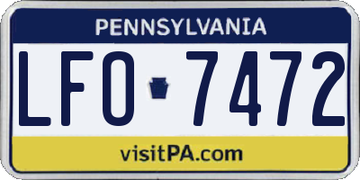 PA license plate LFO7472