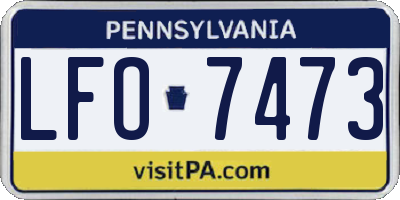 PA license plate LFO7473
