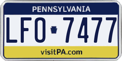 PA license plate LFO7477