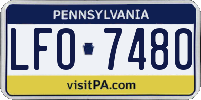 PA license plate LFO7480