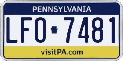 PA license plate LFO7481