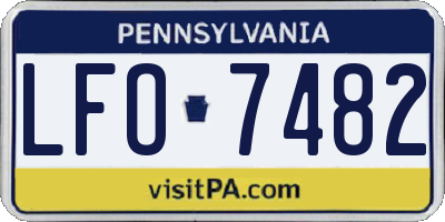 PA license plate LFO7482