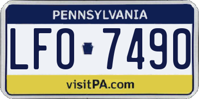 PA license plate LFO7490