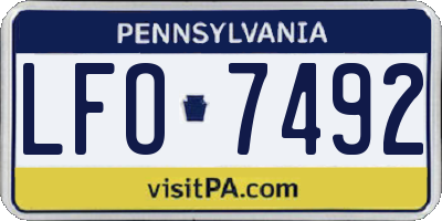 PA license plate LFO7492