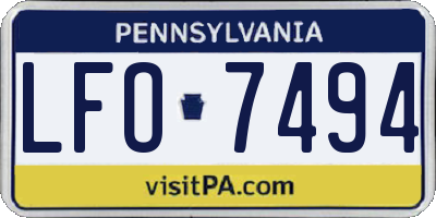 PA license plate LFO7494