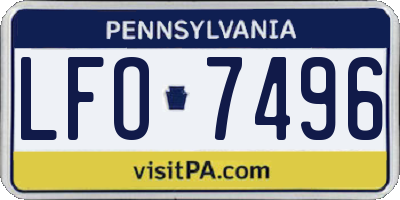 PA license plate LFO7496