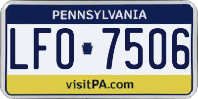 PA license plate LFO7506