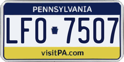 PA license plate LFO7507