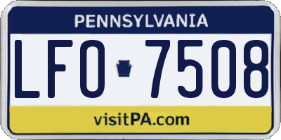 PA license plate LFO7508