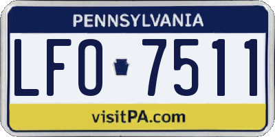 PA license plate LFO7511