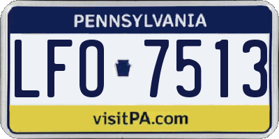 PA license plate LFO7513
