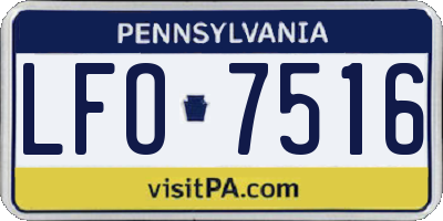 PA license plate LFO7516