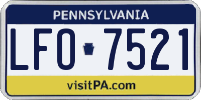 PA license plate LFO7521