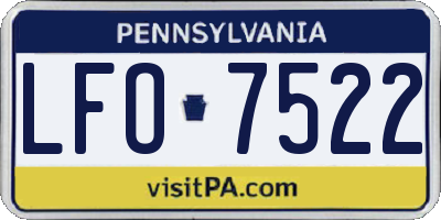 PA license plate LFO7522