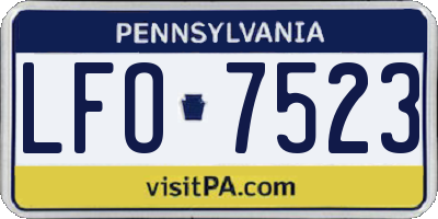 PA license plate LFO7523