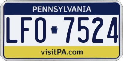 PA license plate LFO7524