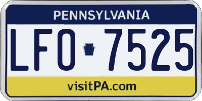 PA license plate LFO7525