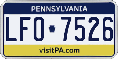 PA license plate LFO7526