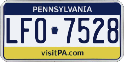 PA license plate LFO7528
