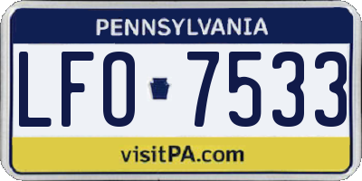 PA license plate LFO7533