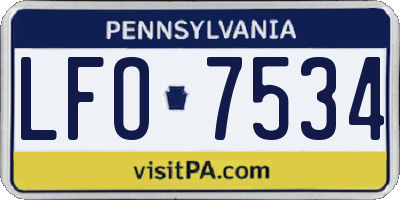 PA license plate LFO7534