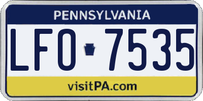 PA license plate LFO7535
