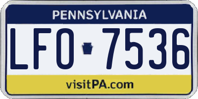PA license plate LFO7536