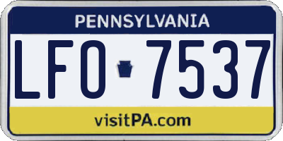 PA license plate LFO7537