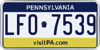 PA license plate LFO7539