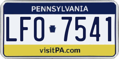 PA license plate LFO7541