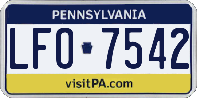 PA license plate LFO7542