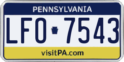 PA license plate LFO7543