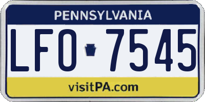 PA license plate LFO7545