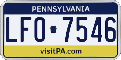 PA license plate LFO7546