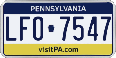 PA license plate LFO7547
