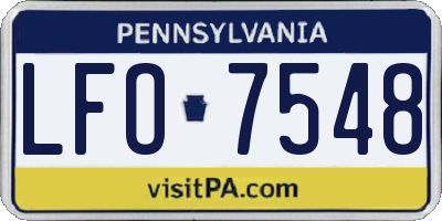 PA license plate LFO7548