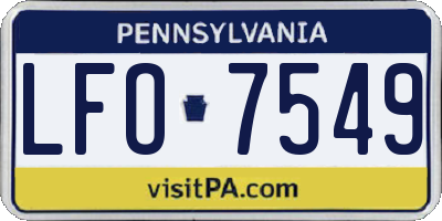 PA license plate LFO7549