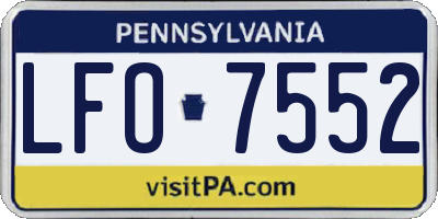 PA license plate LFO7552