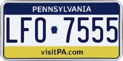 PA license plate LFO7555