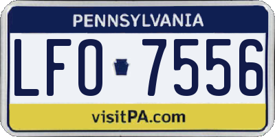 PA license plate LFO7556