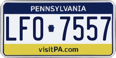 PA license plate LFO7557
