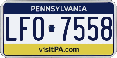 PA license plate LFO7558