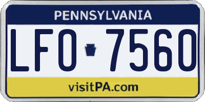 PA license plate LFO7560