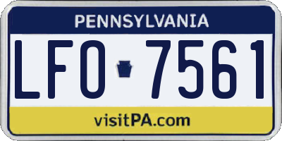 PA license plate LFO7561
